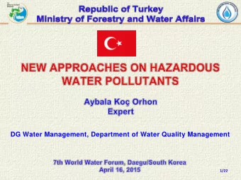 DG Water Management, Department of Water Quality Management  1/22    Information on Hazardous