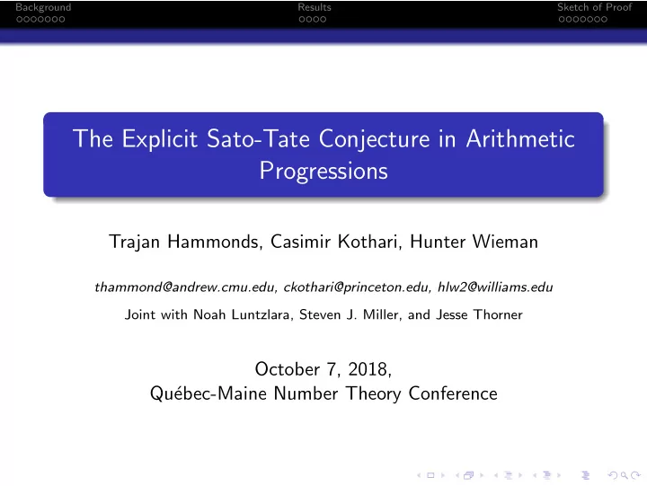 the explicit sato tate conjecture in arithmetic