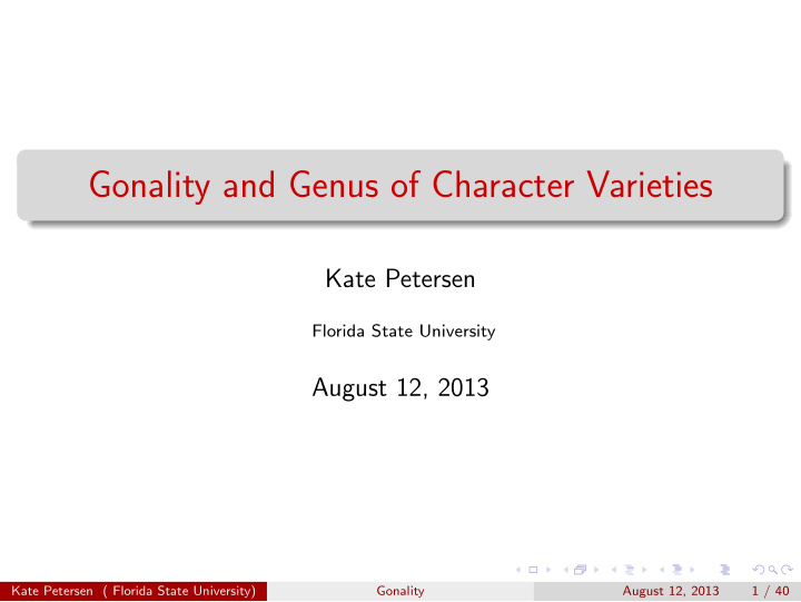 gonality and genus of character varieties
