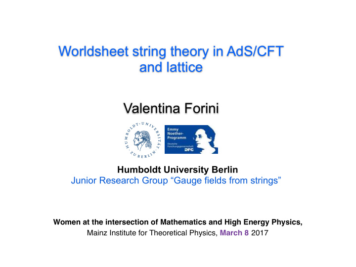 worldsheet string theory in ads cft and lattice valentina