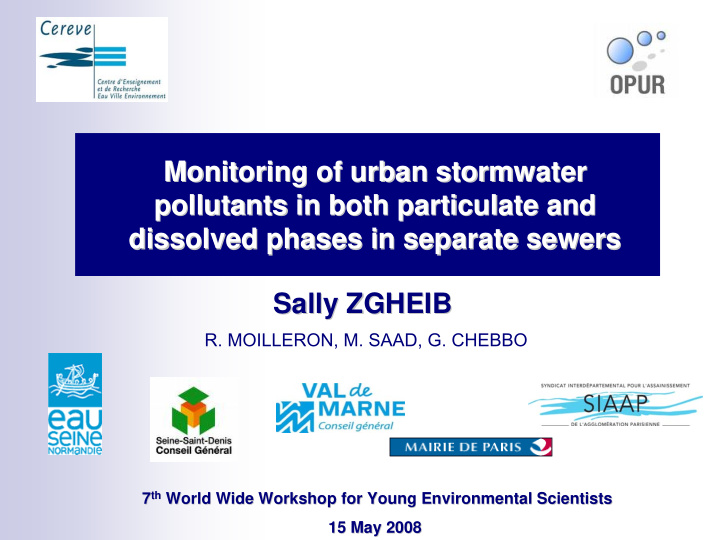 monitoring of urban stormwater monitoring of urban