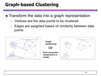 Graph-based Clustering  Transform the data into a graph representation   Vertices are the
