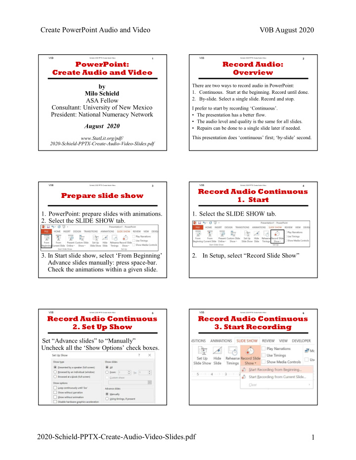 create powerpoint audio and video v0b august 2020