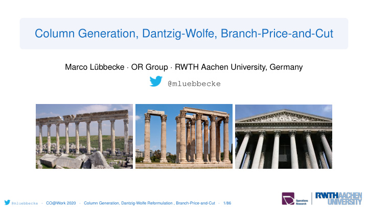 column generation dantzig wolfe branch price and cut