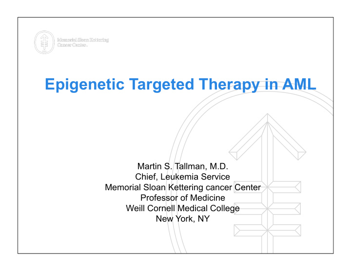 epigenetic targeted therapy in aml