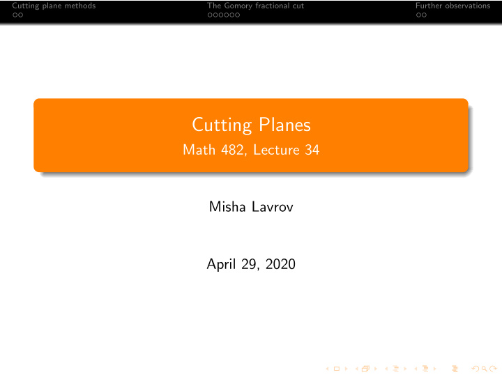 cutting planes
