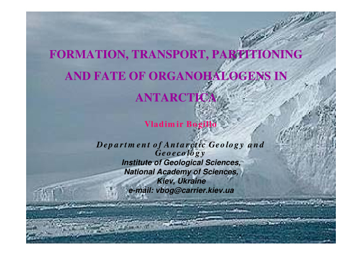 formation transport partitioning and fate of