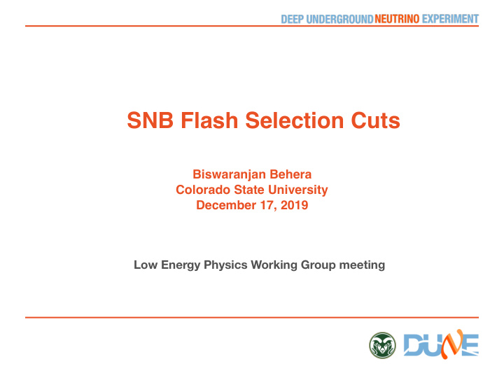 snb flash selection cuts