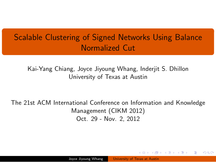 scalable clustering of signed networks using balance