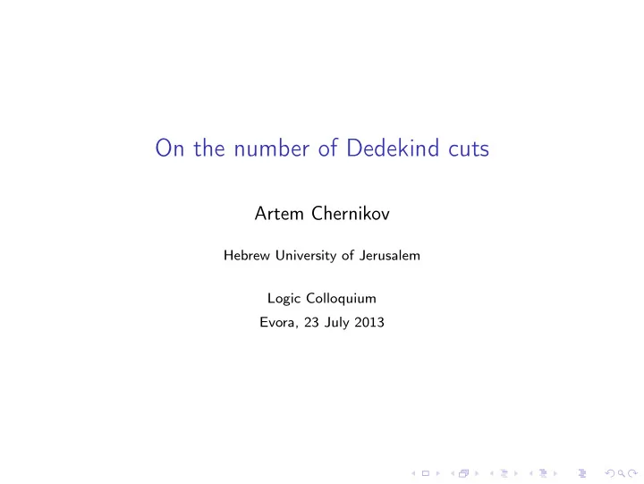 on the number of dedekind cuts