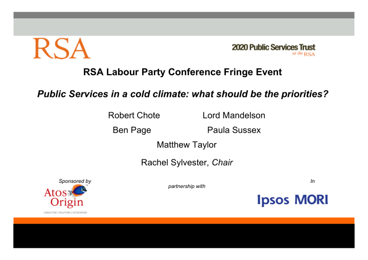 rsa labour party conference fringe event public services