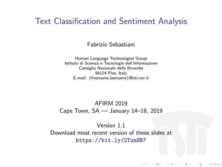 text classification and sentiment analysis