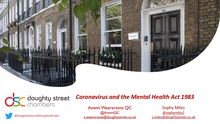 coronavirus and the mental health act 1983