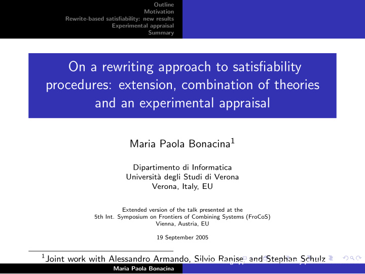 on a rewriting approach to satisfiability procedures