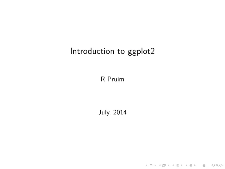 introduction to ggplot2