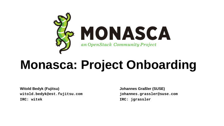 monasca project onboarding