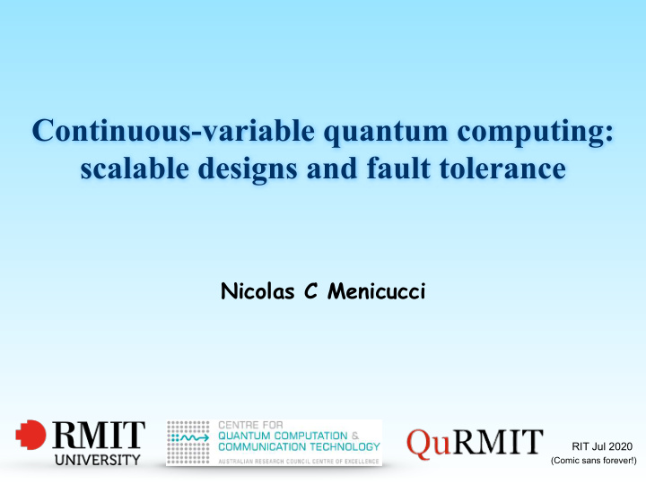 continuous variable quantum computing scalable designs