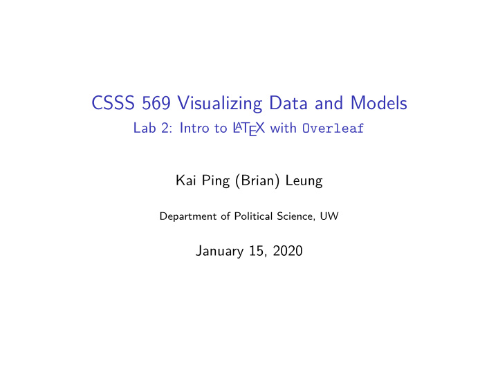 csss 569 visualizing data and models