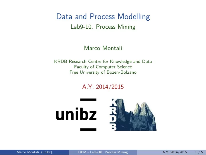 data and process modelling