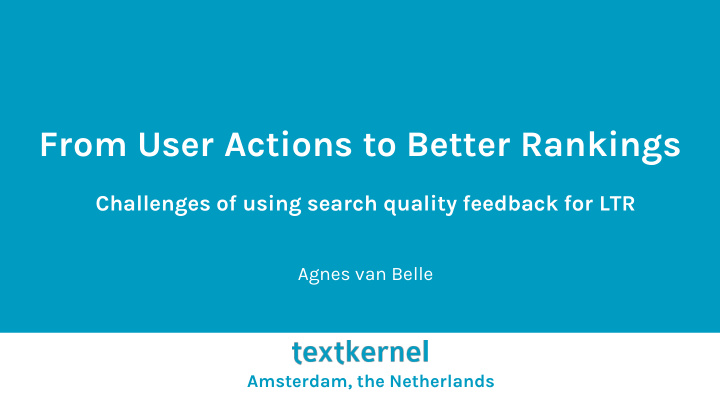 from user actions to better rankings
