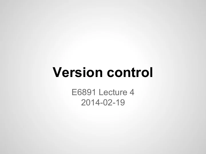 version control