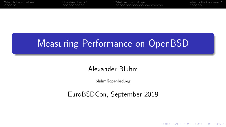 measuring performance on openbsd
