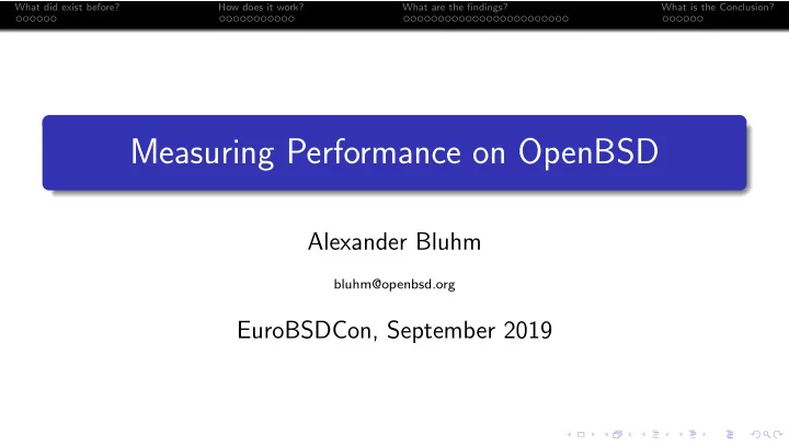 measuring performance on openbsd