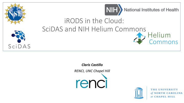 irods in the cloud scidas and nih helium commons