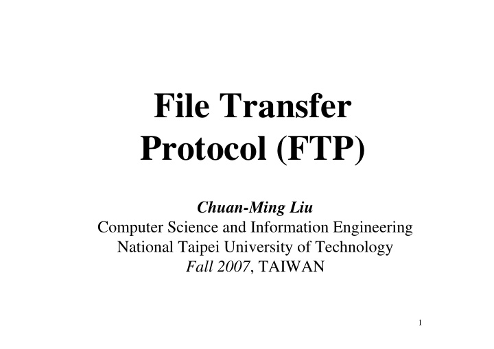 file transfer protocol ftp