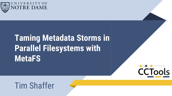 taming metadata storms in parallel filesystems with