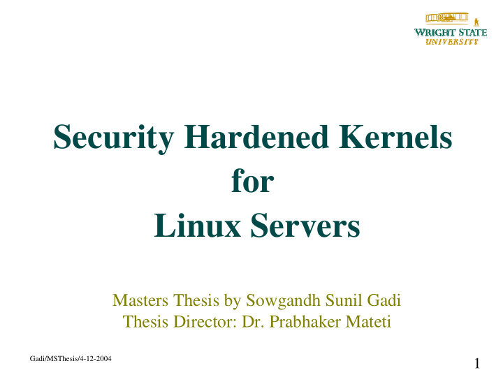 security hardened kernels for