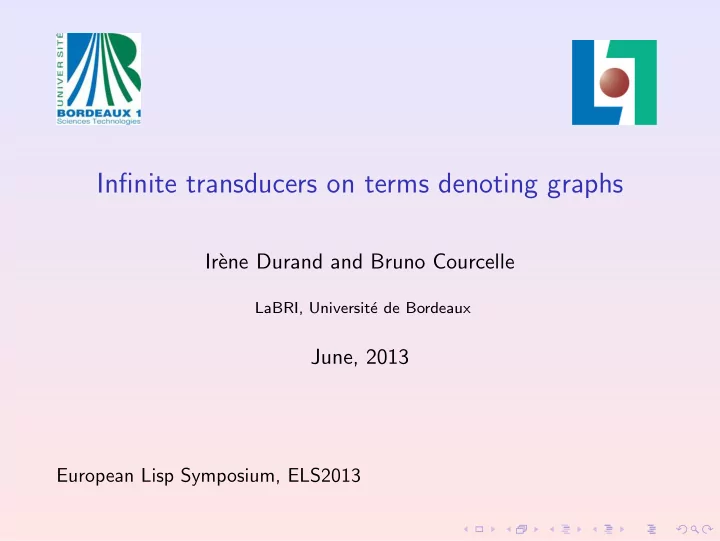 infinite transducers on terms denoting graphs