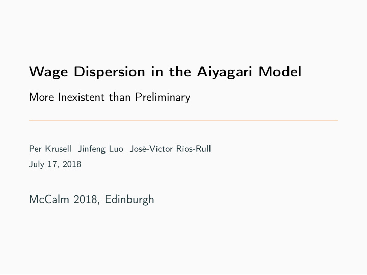 wage dispersion in the aiyagari model