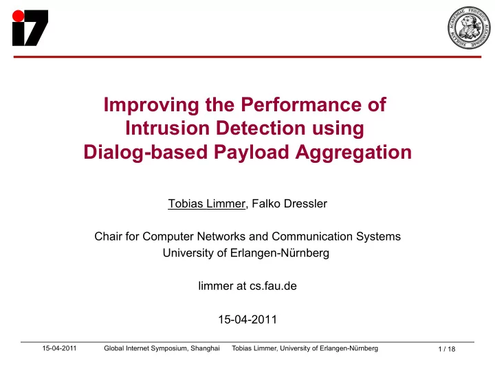 dialog based payload aggregation tobias limmer falko