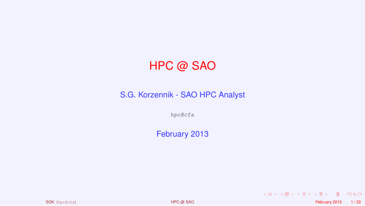 hpc sao