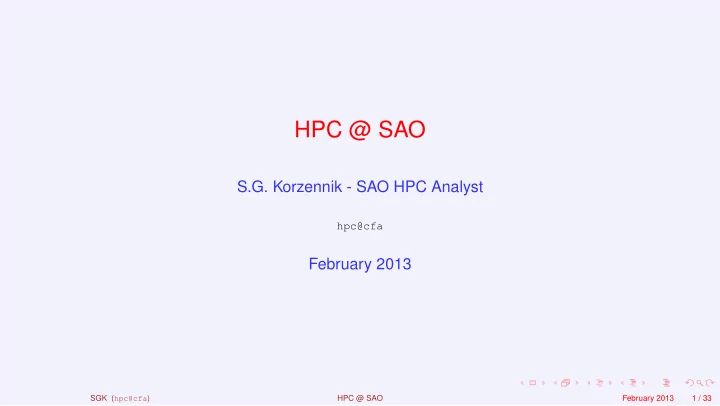 hpc sao