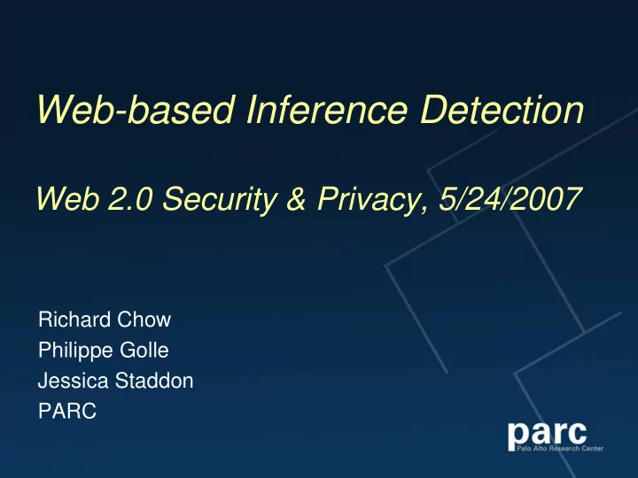 web based inference detection