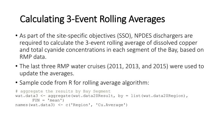 calculating 3 event rolling averages