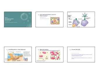 Cell Communication 4.1 and 4.3  Direct Contact  What type of cell is this?  Unit 4  Cell