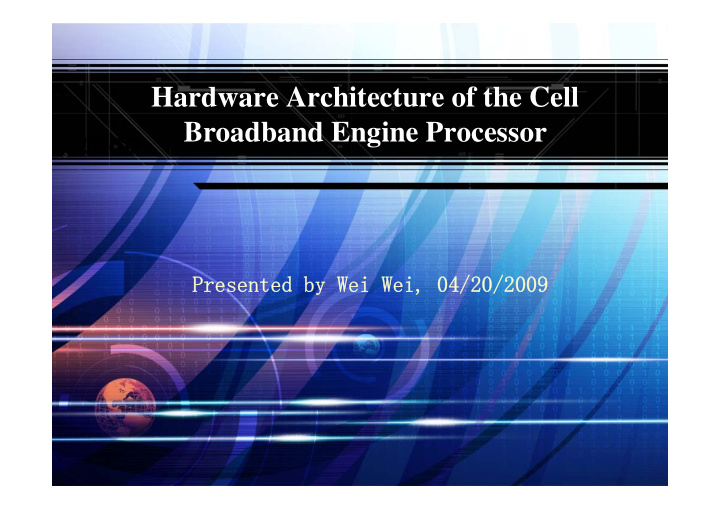 hardware architecture of the cell broadband engine