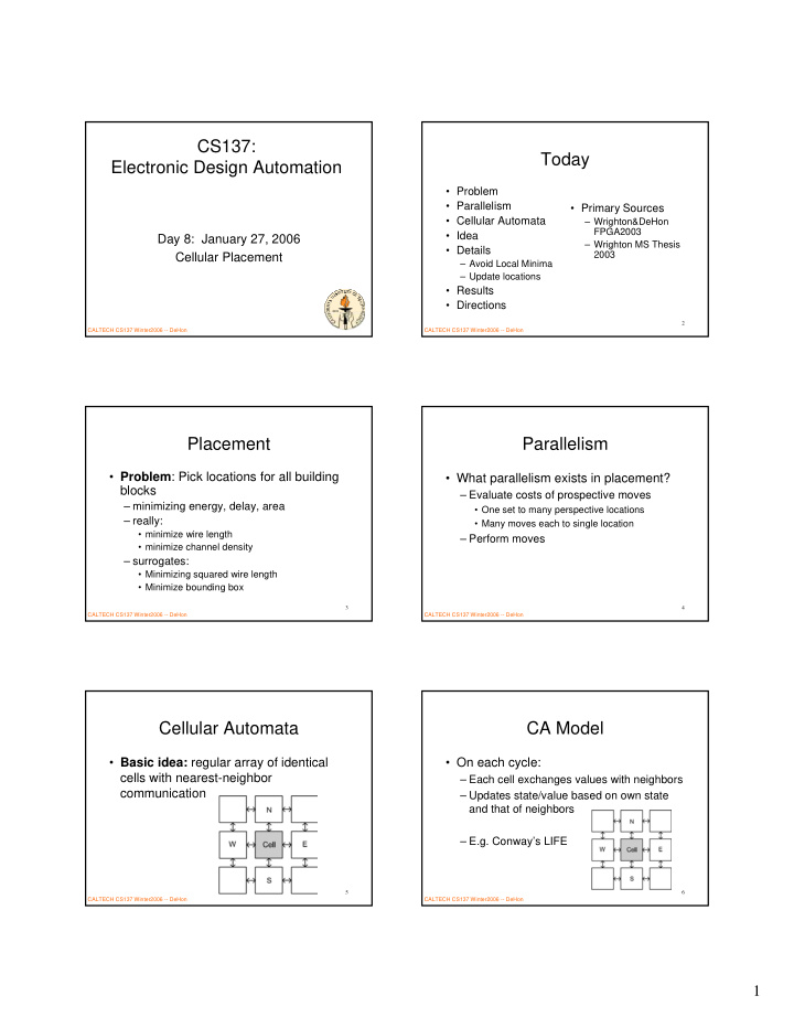 cs137 today electronic design automation