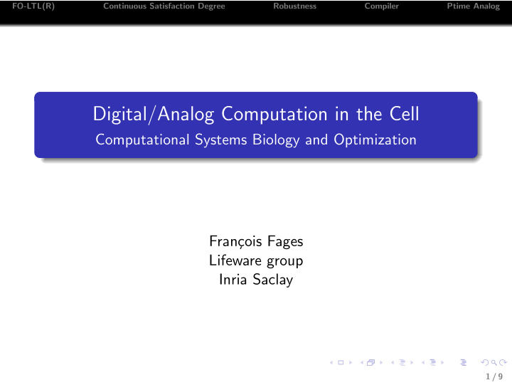 digital analog computation in the cell