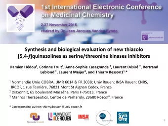 Synthesis and biological evaluation of new thiazolo [5,4- f ]quinazolines as serine/threonine