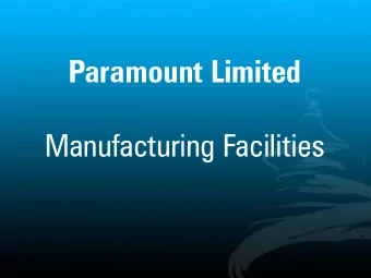Paramount Limited  Manufacturing Facilities  Product List  BIOLOGICAL TREATMENT  EMISSION CONTROL