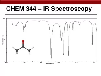 CHEM 344  IR Spectroscopy  12.2  Physical Basis for IR Spectroscopy I nf r ared ( IR )