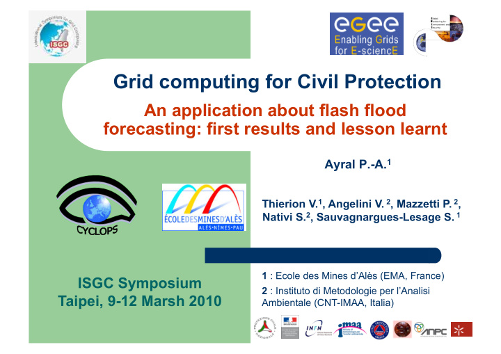 grid computing for civil protection