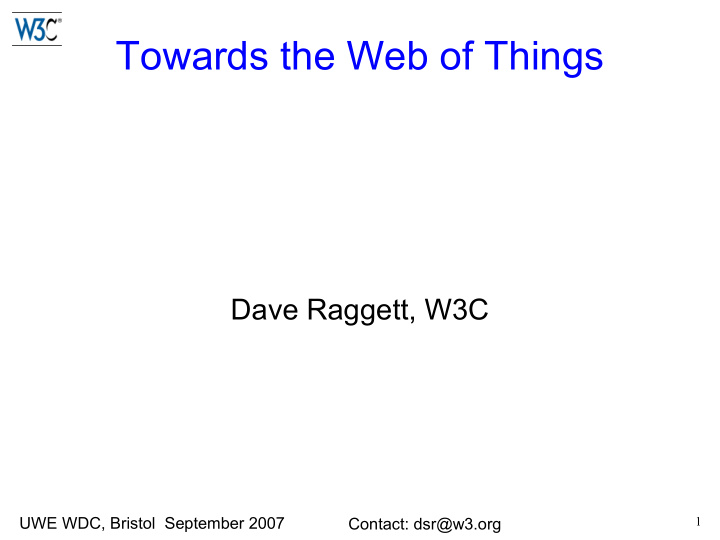 towards the web of things