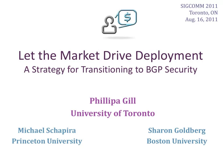 let the market drive deployment