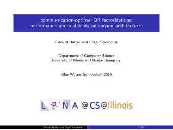 communication-optimal QR factorizations:  performance and scalability on varying architectures