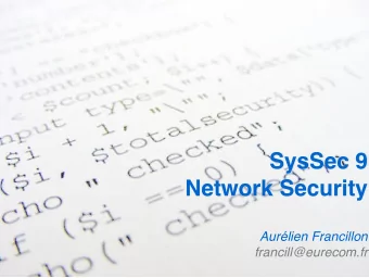 SysSec 9 Network Security   Aurlien Francillon francill@eurecom.fr   News of the week